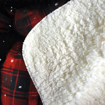 Black Christmas Cat Sherpa Blanket