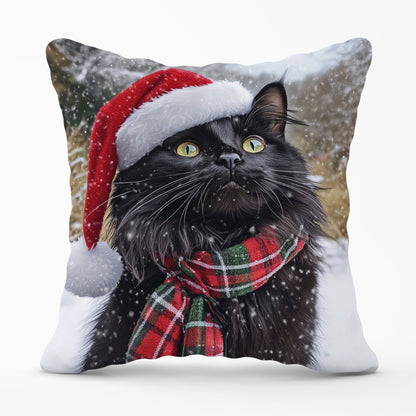 Snowy Christmas Maine Coon Cushion