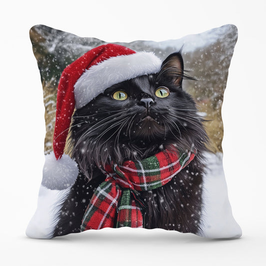 Snowy Christmas Maine Coon Cushion