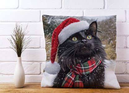 Snowy Christmas Maine Coon Cushion