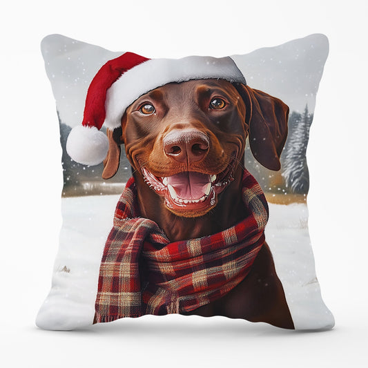 Christmas Brown Doberman Cushion