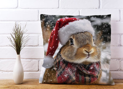 Christmas Brown Rabbit Cushion