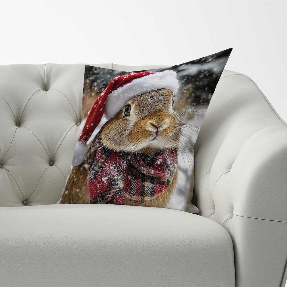 Christmas Brown Rabbit Cushion