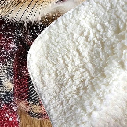 Christmas Brown Rabbit Sherpa Blanket
