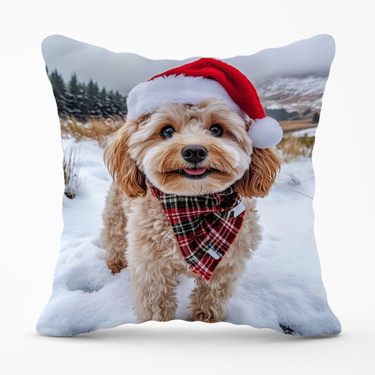 Snowy Christmas Cavapoo Cushion