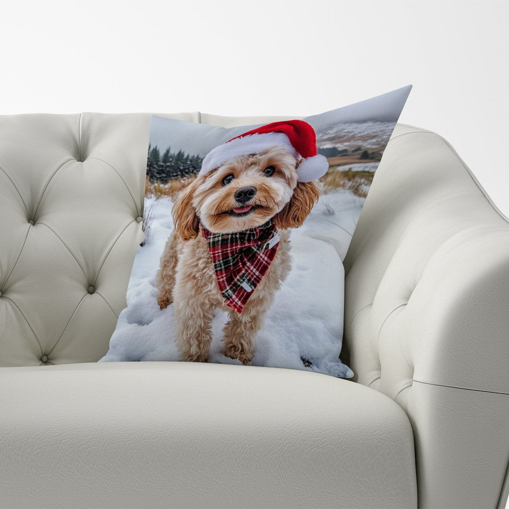 Snowy Christmas Cavapoo Cushion