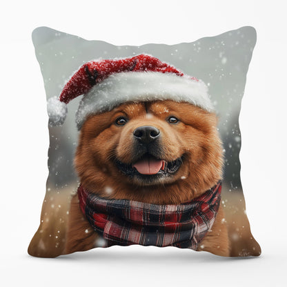 Snowy Christmas Chow Cushion