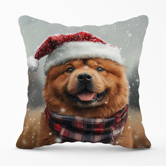 Snowy Christmas Chow Cushion