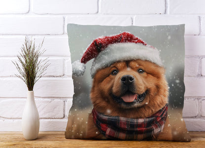 Snowy Christmas Chow Cushion