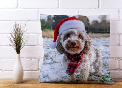 Snowy Christmas Cockapoo Cushion