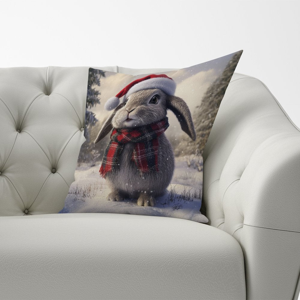 Christmas Grey Rabbit Cushion