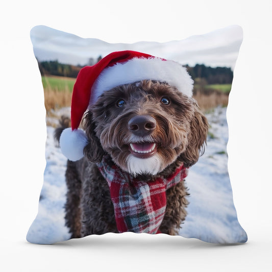 Christmas Labradoodle Cushion
