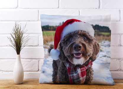 Christmas Labradoodle Cushion