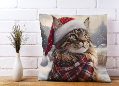 Christmas Maine Coon Cushion