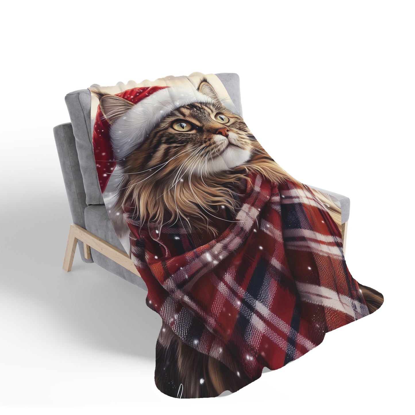 Christmas Maine Coon Sherpa Blanket