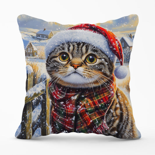 Christmas Scottish Fold Cat Cushion