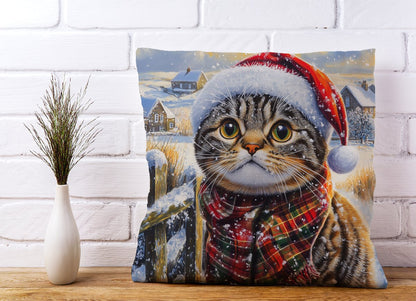 Christmas Scottish Fold Cat Cushion