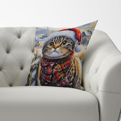 Christmas Scottish Fold Cat Cushion