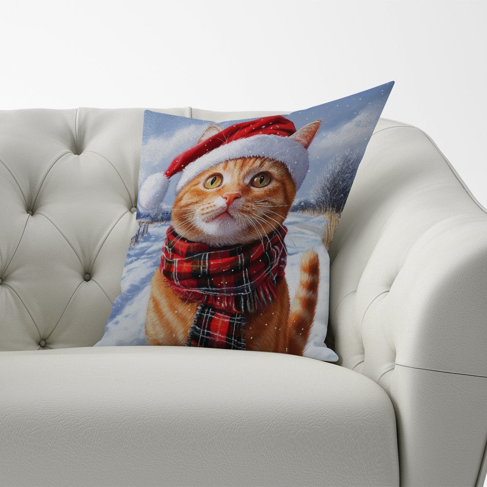Christmas Ginger ShorthairCat Cushion