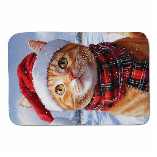 Christmas Ginger ShorthairCat Sherpa Blanket