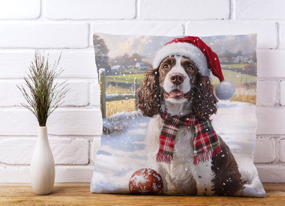 Christmas Springer Spaniel Dog Cushion