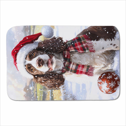 Christmas Springer Spaniel Dog Sherpa Blanket