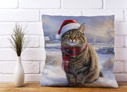Christmas Tabby Cat Cushion