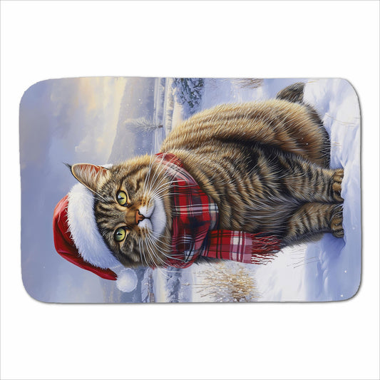 Christmas Tabby Cat Sherpa Blanket
