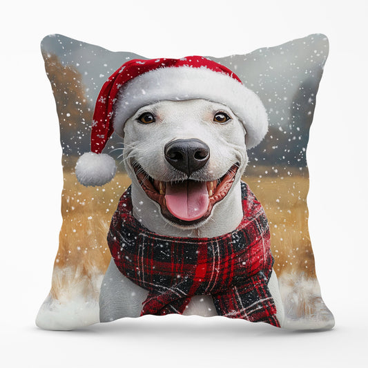 Christmas English Bull Terrier Cushion