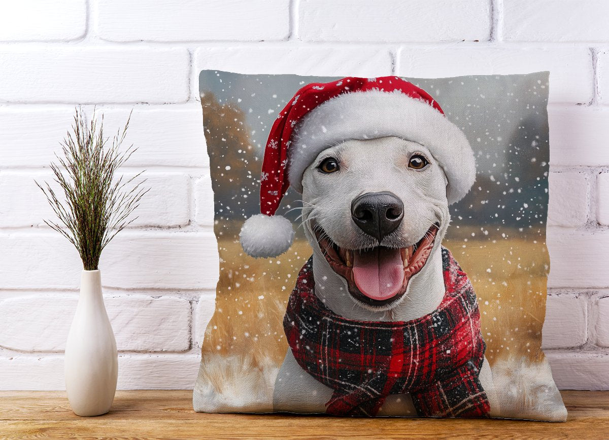 Christmas English Bull Terrier Cushion