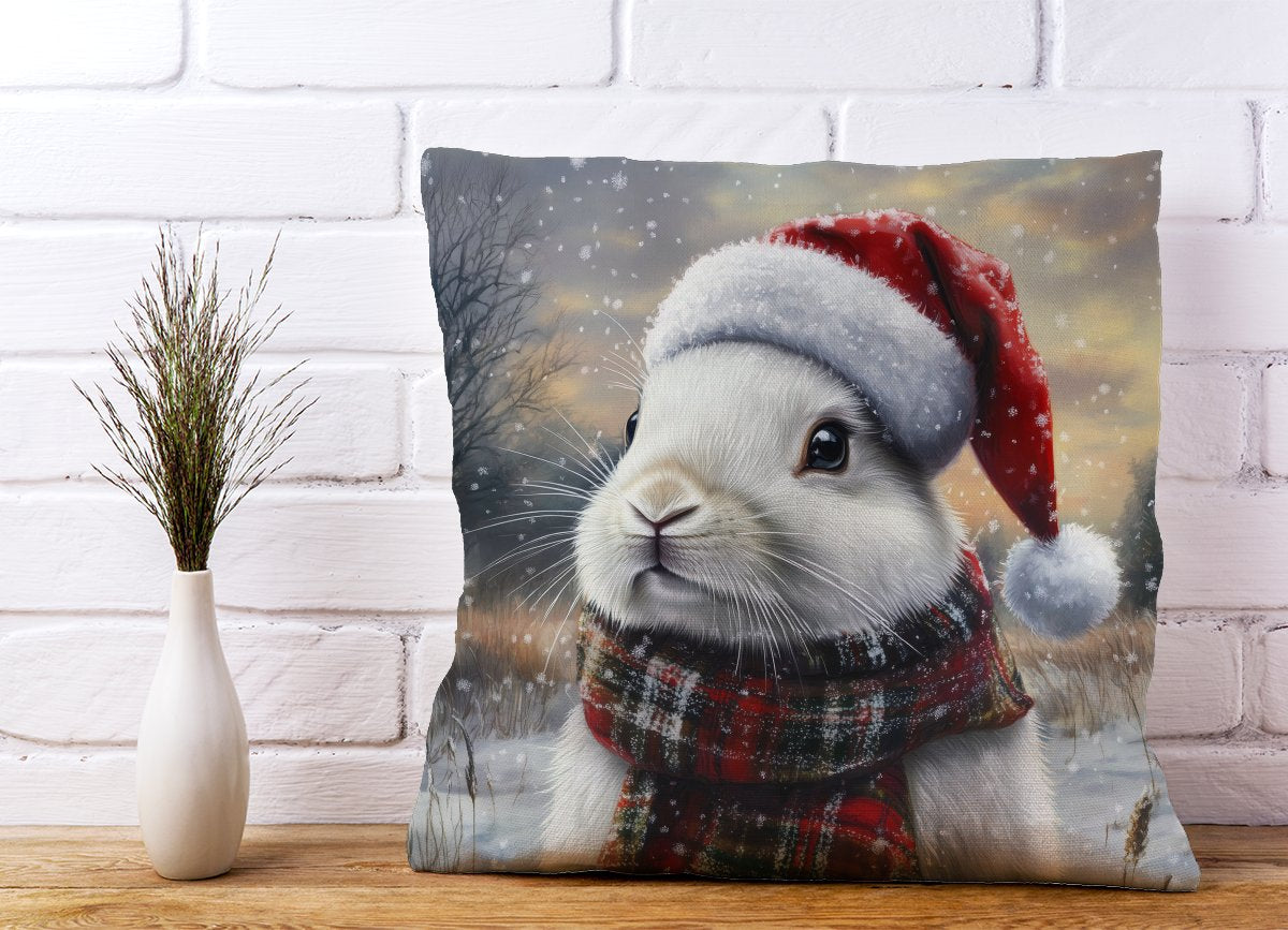 Christmas White Rabbit Cushion