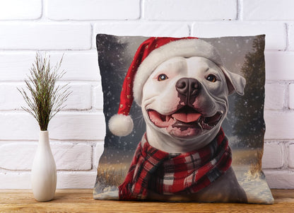 Christmas Staffy Bull Terrier Dog Cushion