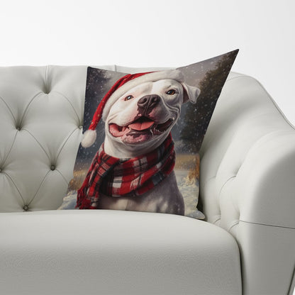 Christmas Staffy Bull Terrier Dog Cushion
