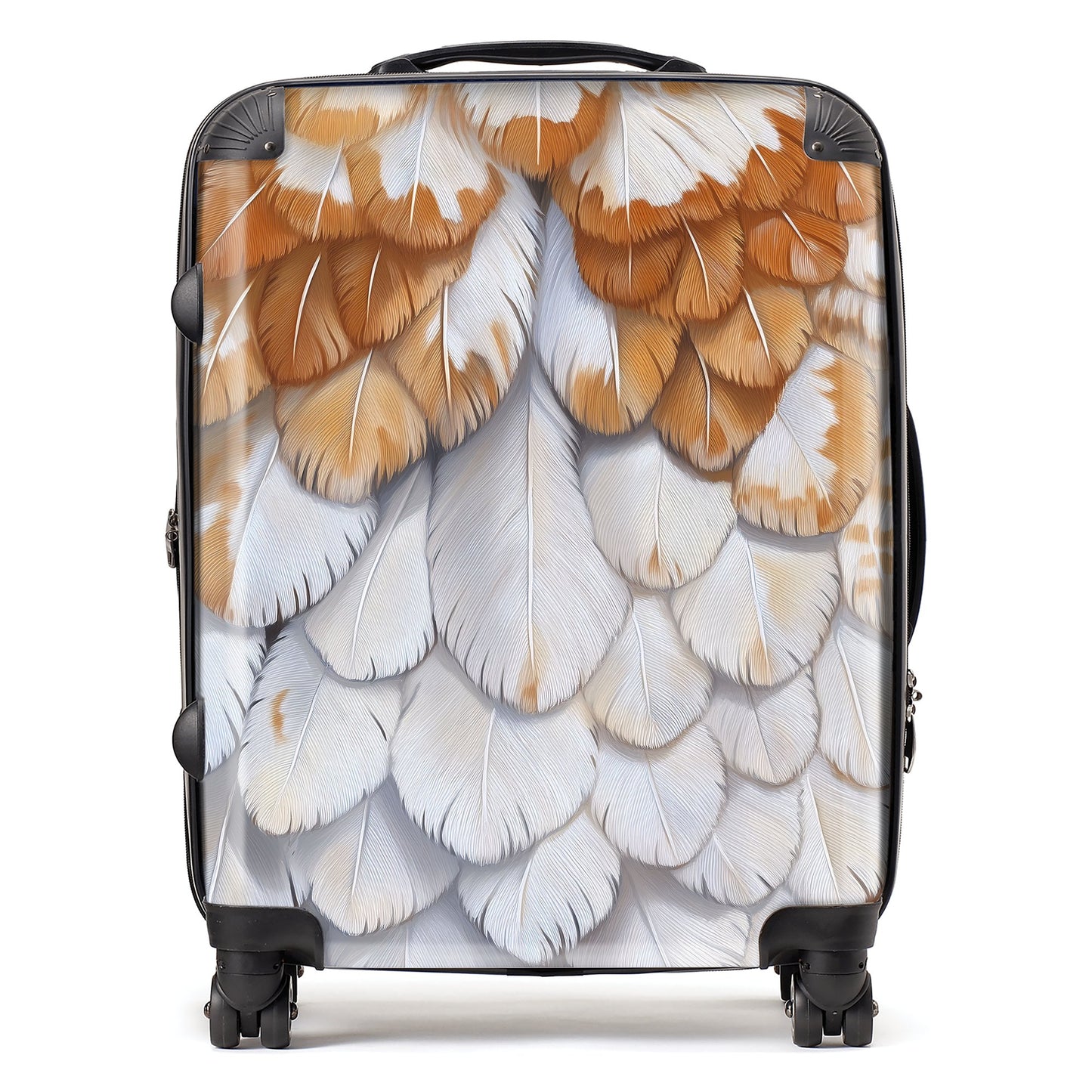 Barn Owl Feather Print Suitcase