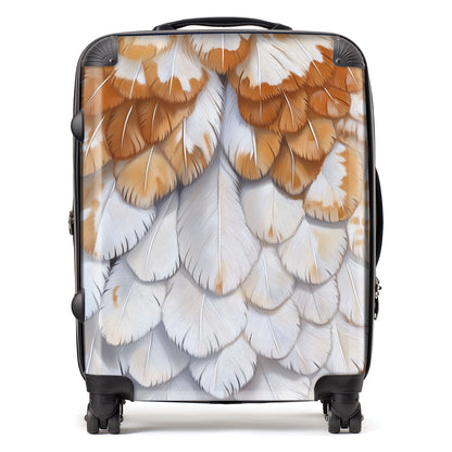 Barn Owl Feather Print Suitcase