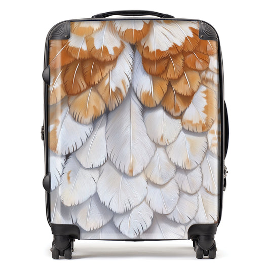 Barn Owl Feather Print Suitcase