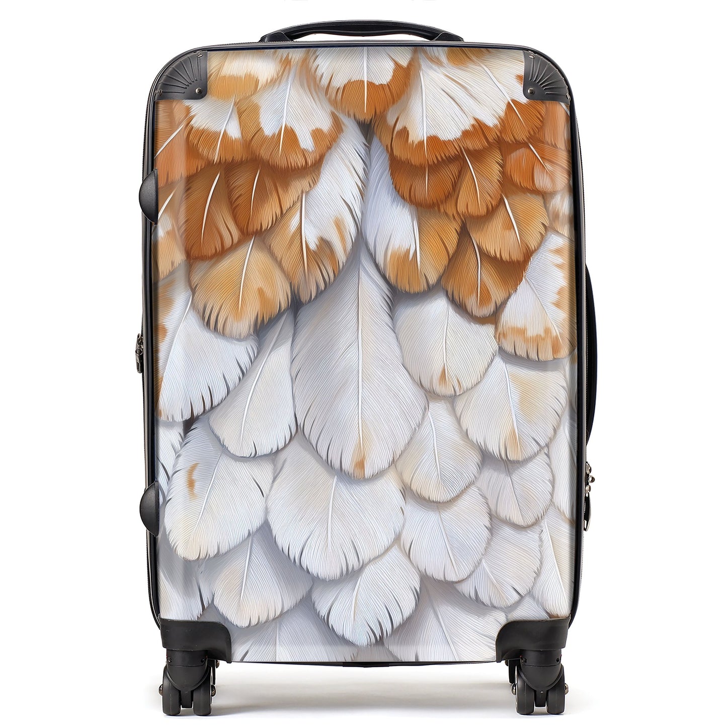 Barn Owl Feather Print Suitcase