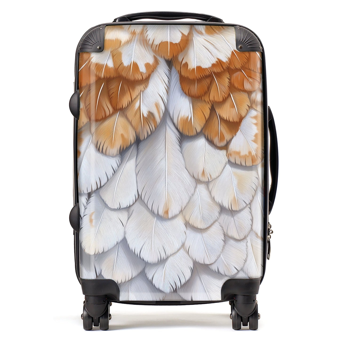 Barn Owl Feather Print Suitcase