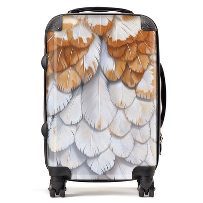 Barn Owl Feather Print Suitcase