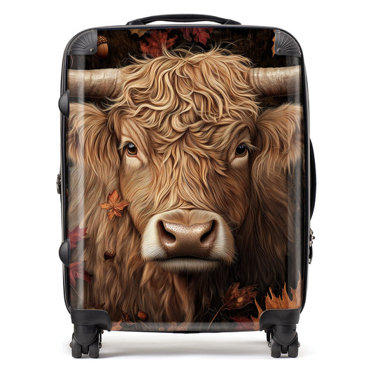 Highland Cow in Autumn Suitcase