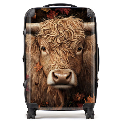 Highland Cow in Autumn Suitcase