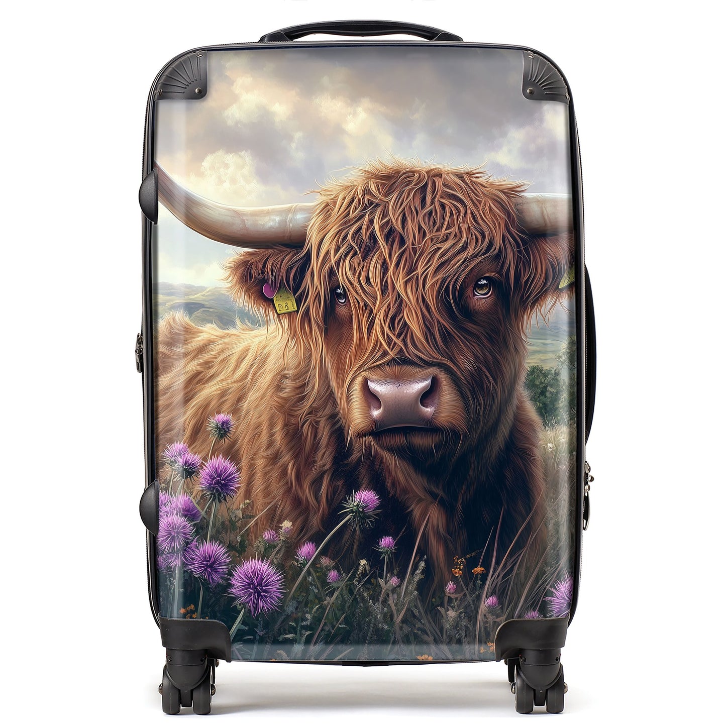 Scottish Thistle And Highland Cow Suitcase
