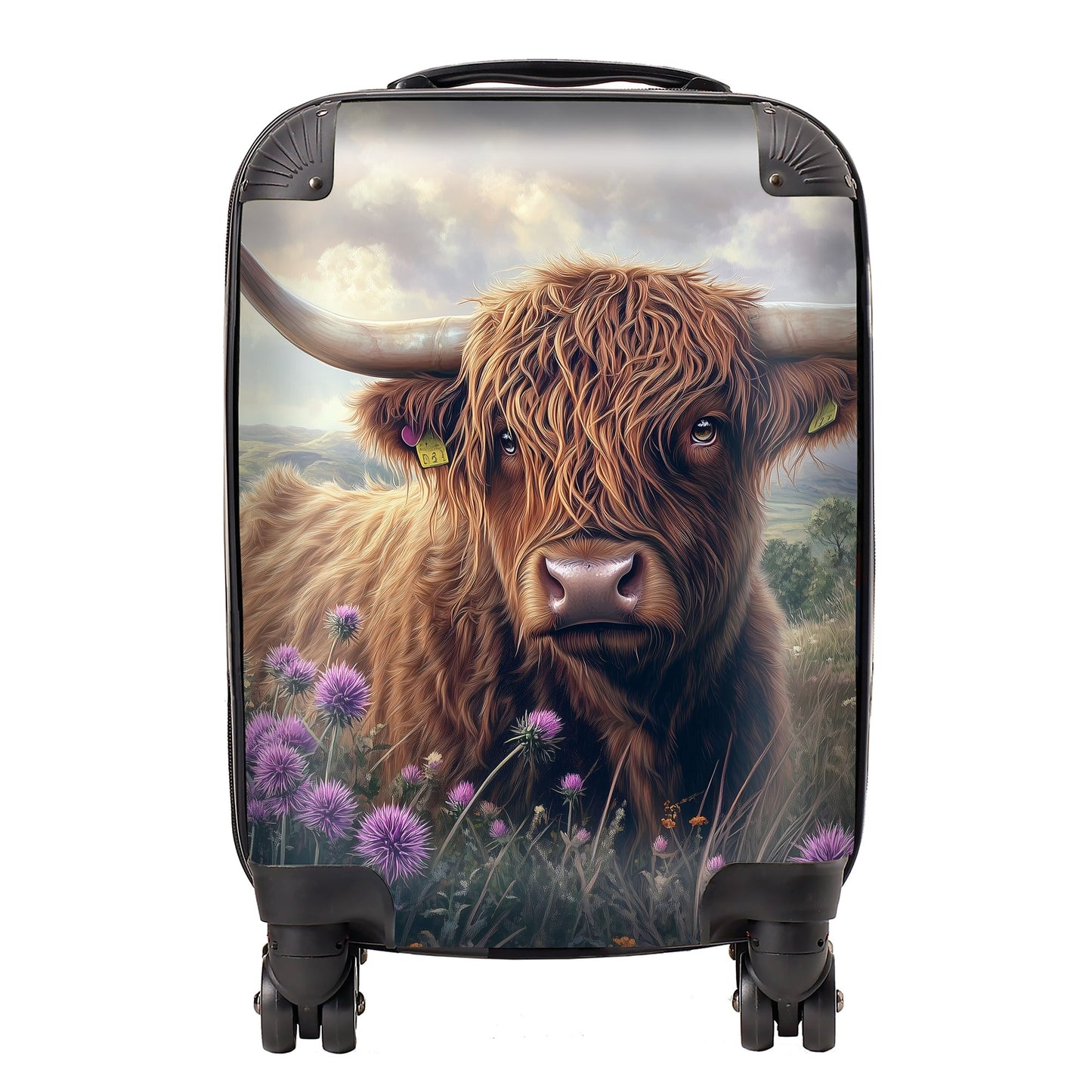 Scottish Thistle And Highland Cow Suitcase