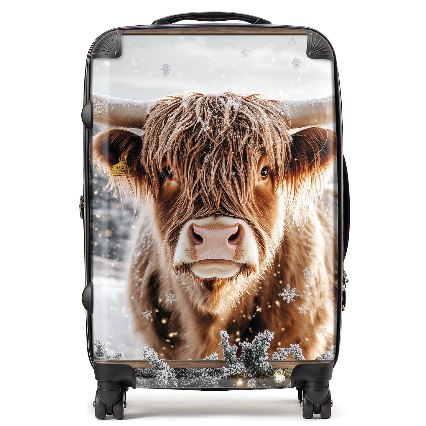 Wintery Highland Cow Suitcase