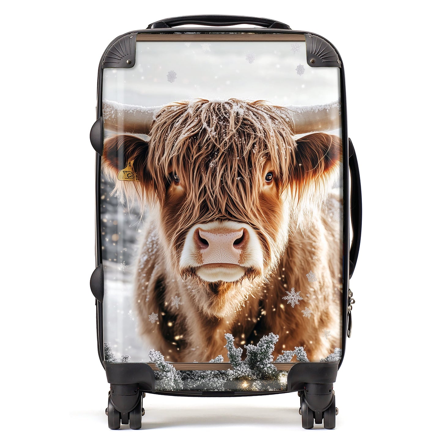 Wintery Highland Cow Suitcase