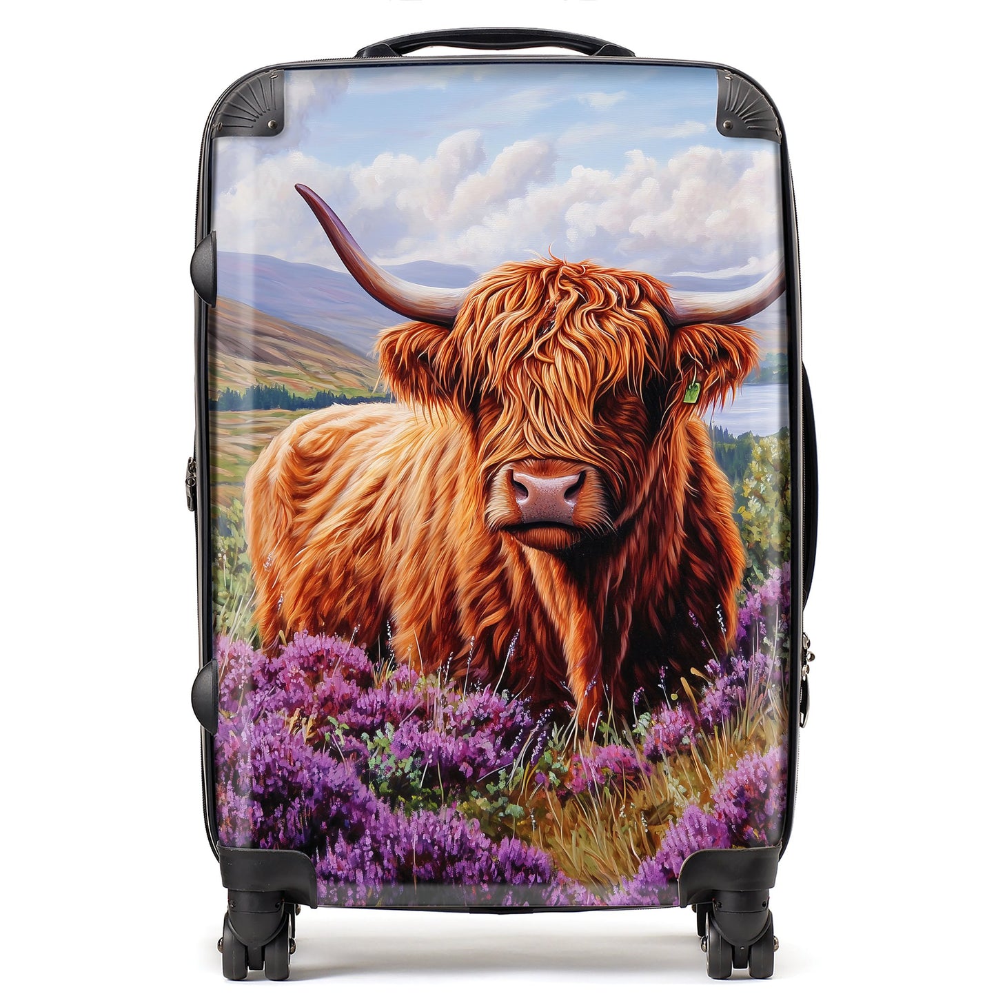 Highland Cow Amongst Heather Suitcase