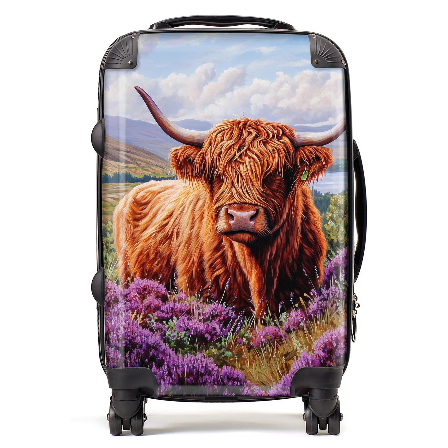 Highland Cow Amongst Heather Suitcase