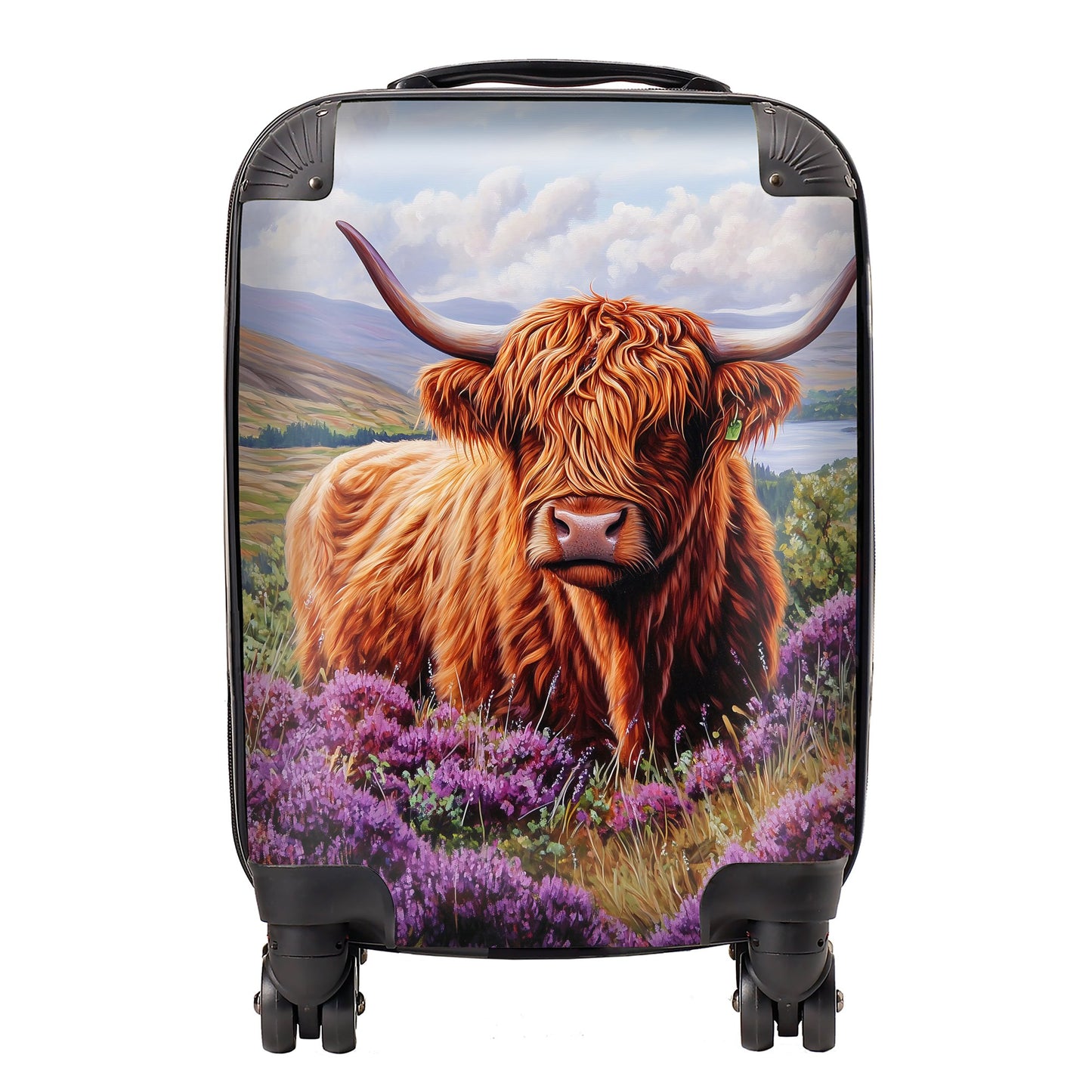Highland Cow Amongst Heather Suitcase