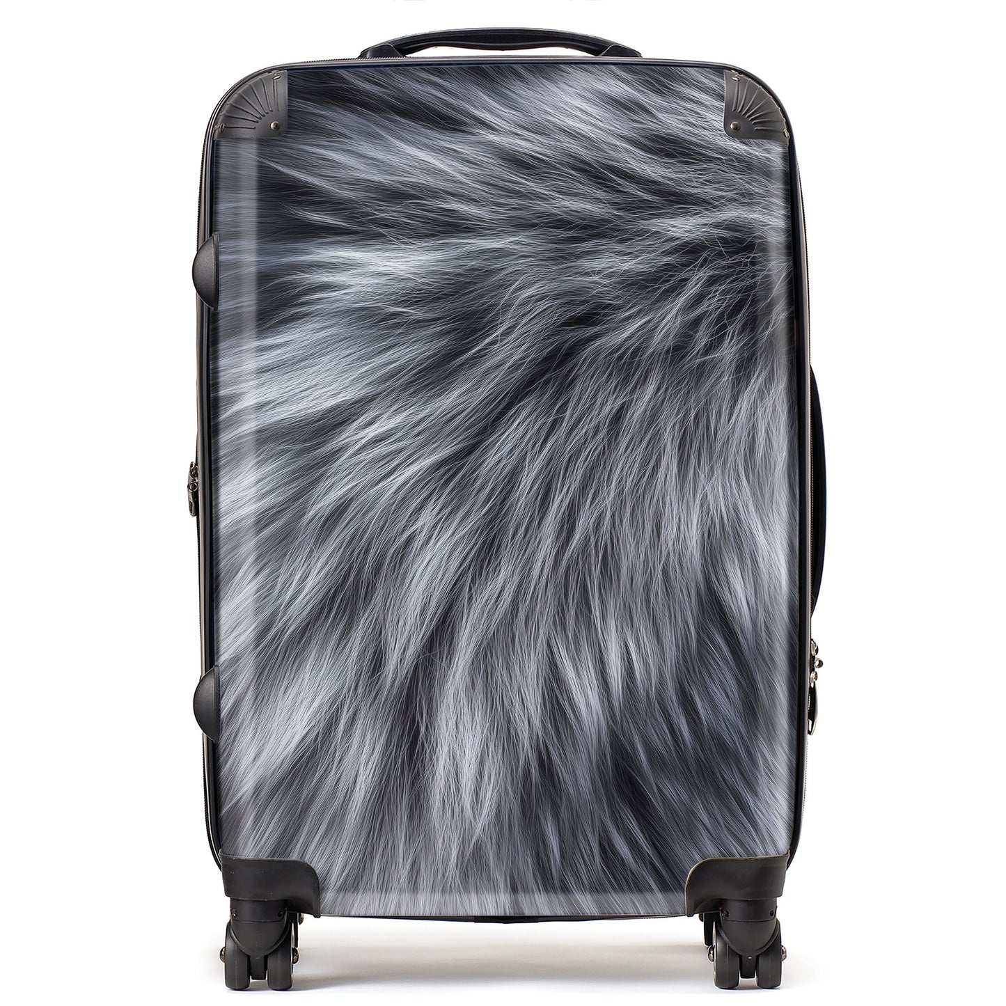 Silver Fox Fur Print Suitcase