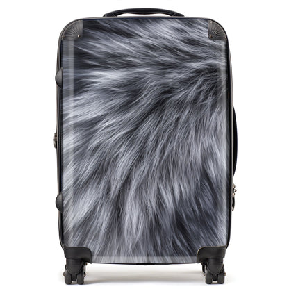 Silver Fox Fur Print Suitcase